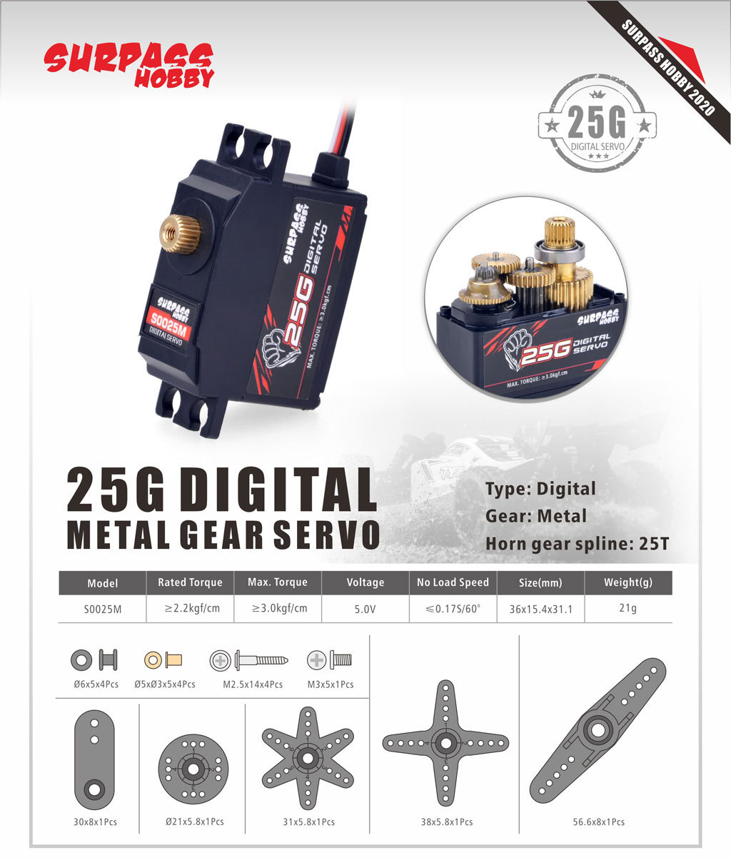 5PCS Surpass Hobby S0025M Meta - đánh giá và giá Rc Hobby Parts
