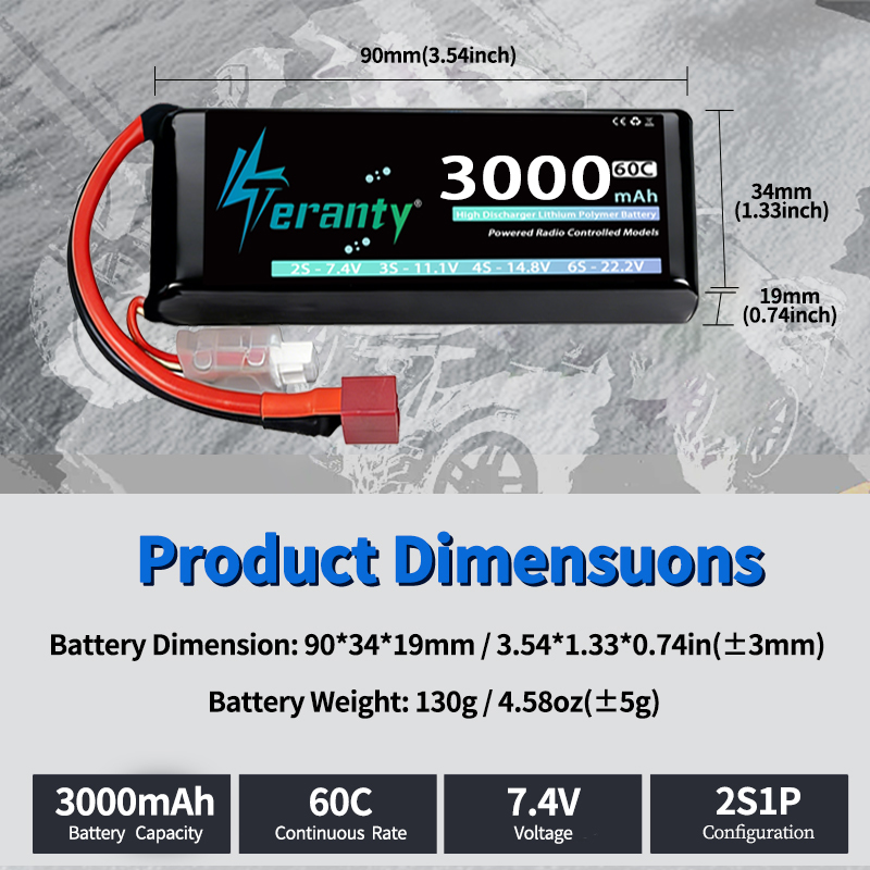 TERANTY 2S 3000mAh Lipo Batter - đánh giá và giá Rc Hobby Grade Car