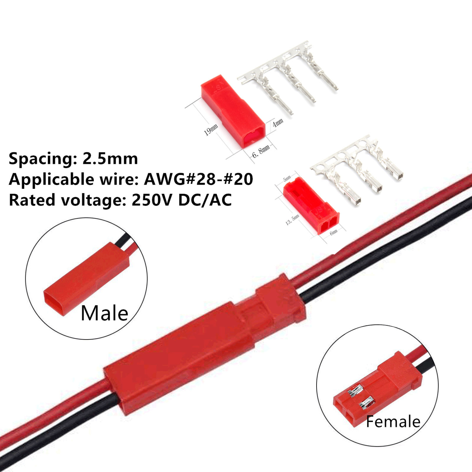 105PCS Servo Plug Connector JR - đánh giá và giá Rc Hobby Wire