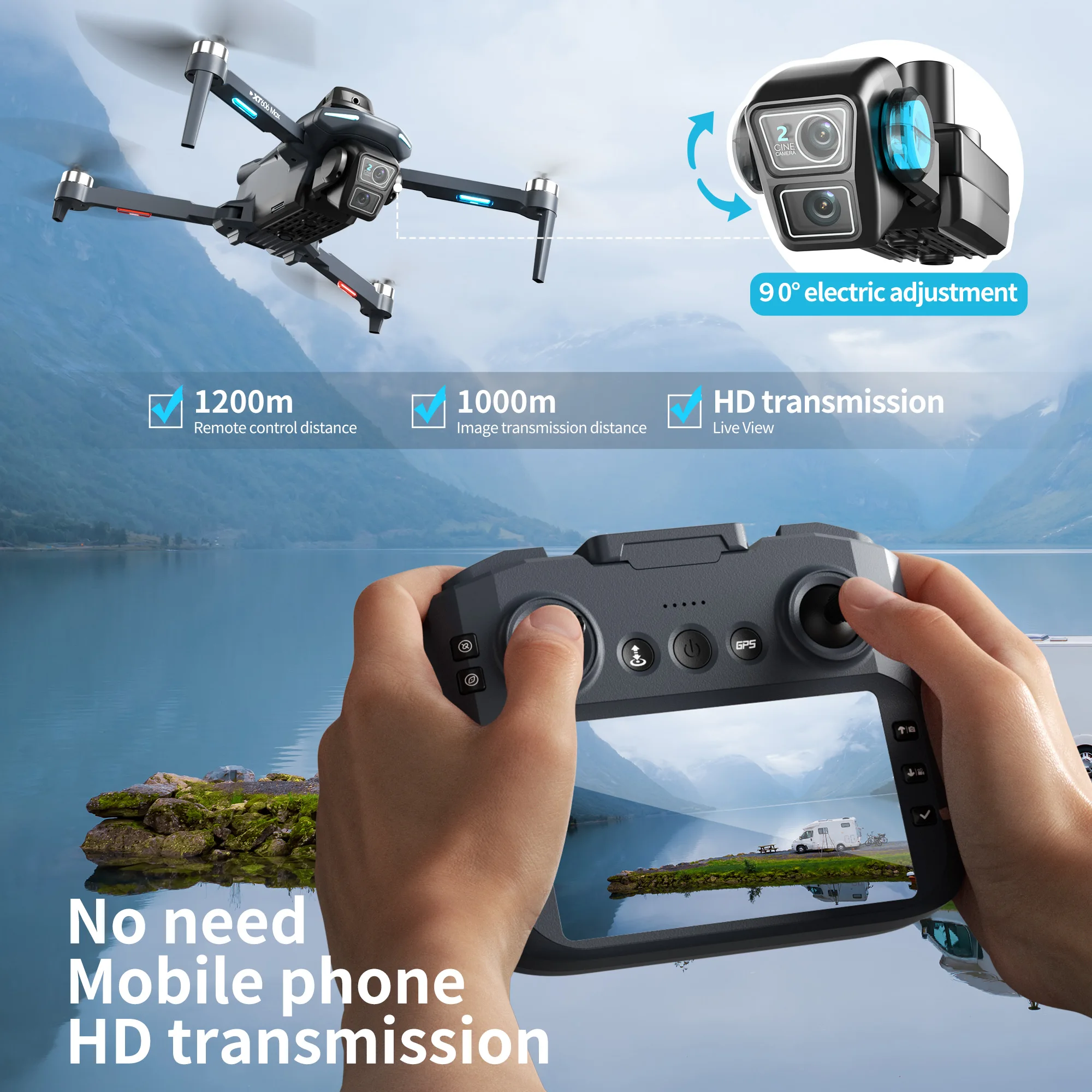 Lenovo XT606 MAX GPS Drone 4k  - đánh giá và giá Rc Hobby China