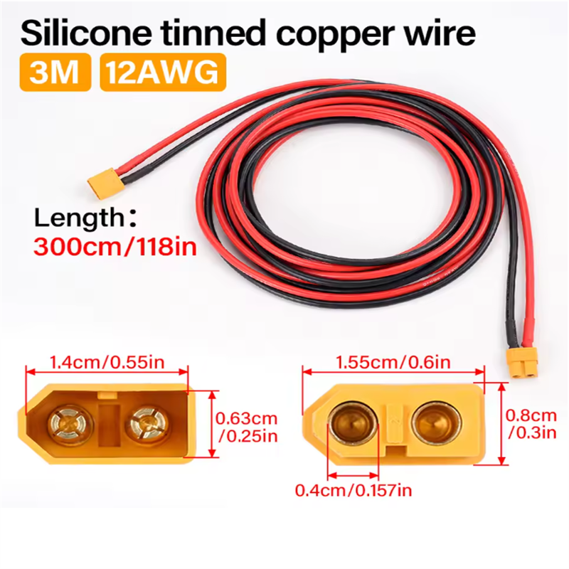 12AWG XT60 Male Female Convers - đánh giá và giá Rc Hobby Wire